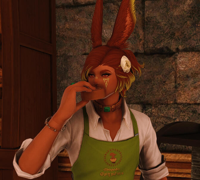 Mattie has a friend who runs a bakery, he likes to help her sometimes.